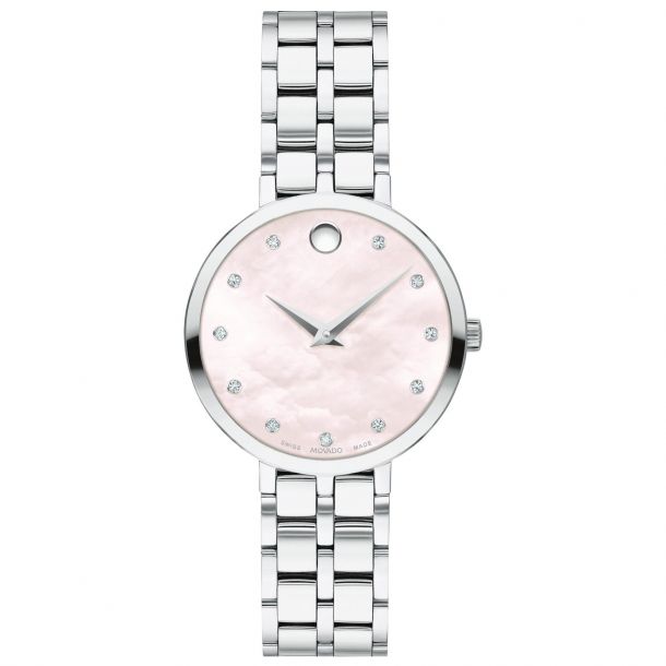 Ladies silver watch with mother of pearl hot sale face