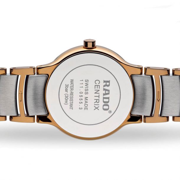 Ladies' Rado Centrix Two-Tone Stainless Steel Watch R30555103