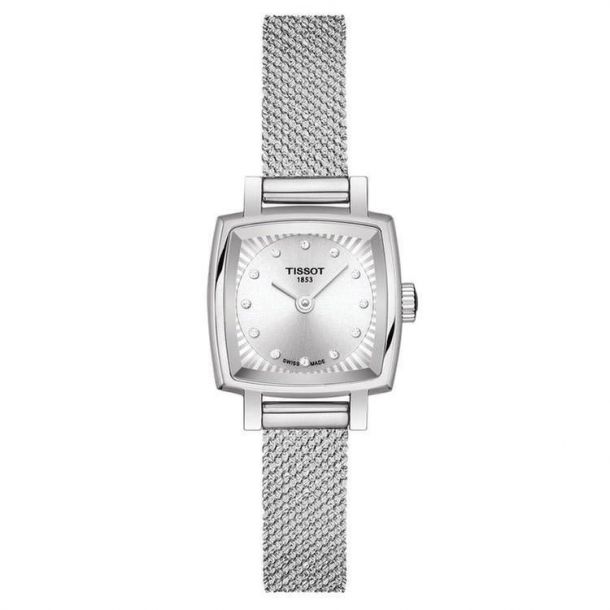 Ladies Tissot Lovely Square Stainless Steel Mesh Diamond Watch T0581091103600 Reeds Jewelers