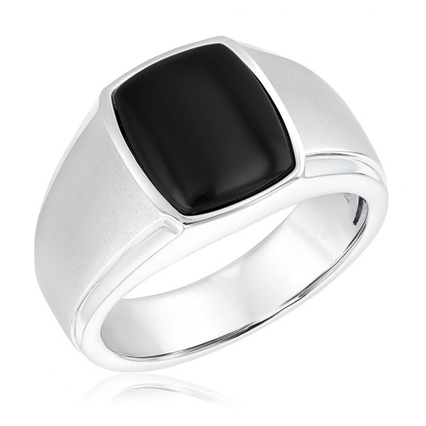 Men S Black Onyx And Sterling Silver Ring Reeds Jewelers