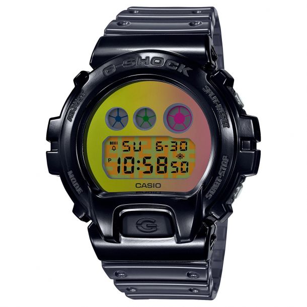 Men S Casio G Shock 25th Anniversary Limited Edition Rainbow Hologram Digital Black Resin Watch Dw6900sp 1 Reeds Jewelers