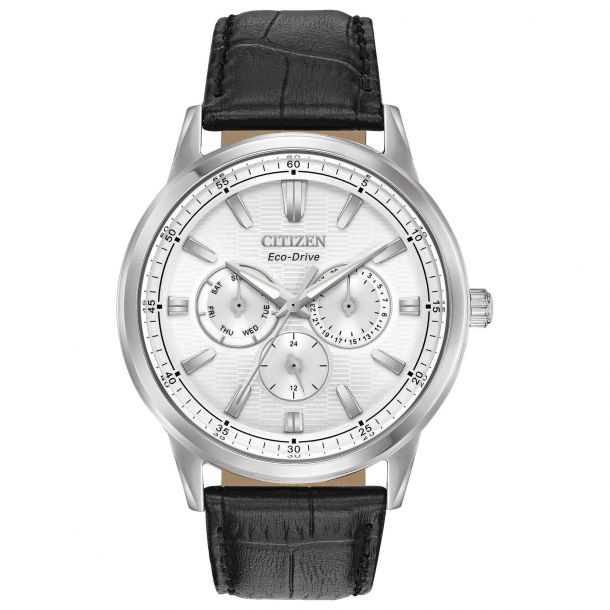 citizen eco drive leather watch