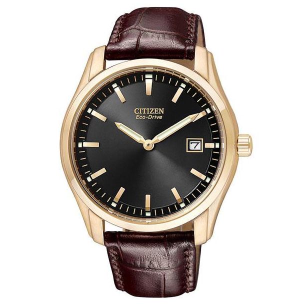 citizen eco drive leather watch