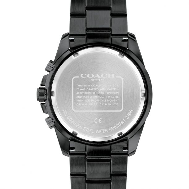 Men's COACH Kent Chronograph Black and Yellow Bracelet Watch 14602563