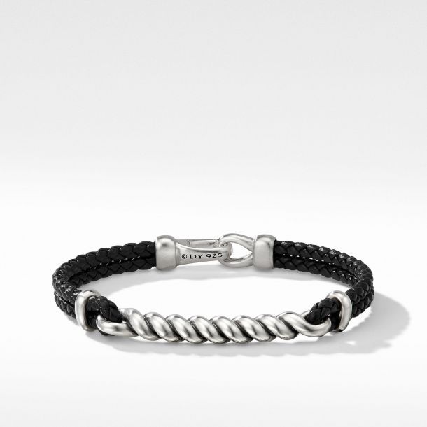 Men S David Yurman Cable Id Black Leather Bracelet Reeds Jewelers - David Yurman Leather Bracelet Men S David Yurman Cable Id Black Leather Bracelet Reeds Jewelers - David Yurman Leather Bracelet