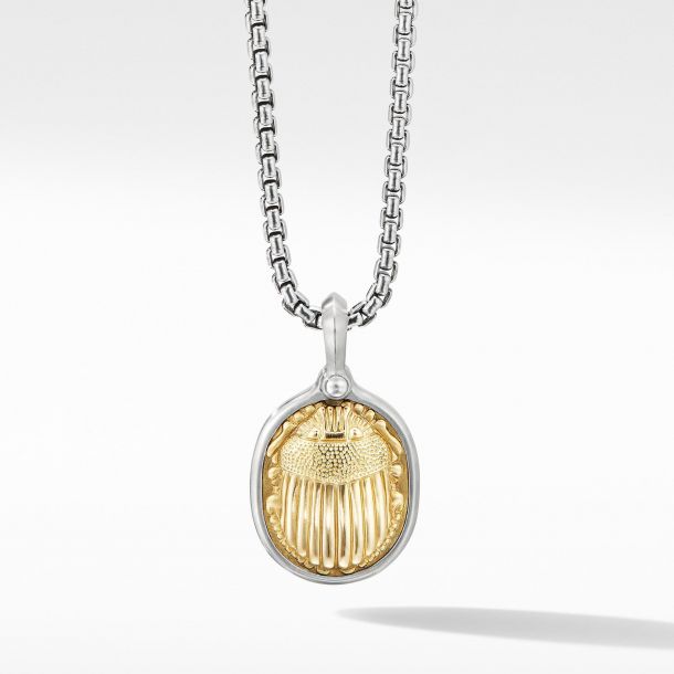 Men S David Yurman Petrvs Scarab Amulet With 18k Yellow Gold Reeds Jewelers Harlequin and woman with necklace 1917. men s david yurman petrvs scarab amulet with 18k yellow gold