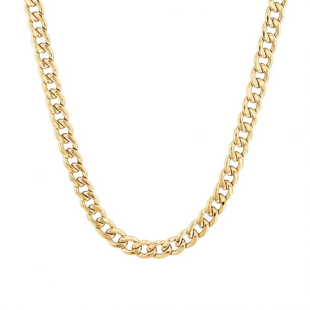 Stainless Steel Chain Golden Tone Link Necklace 18 Inch 