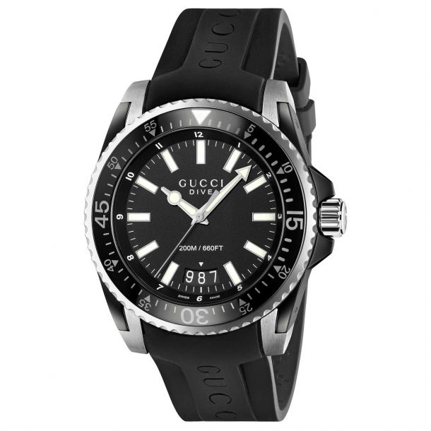 gucci dive black dial men's watch