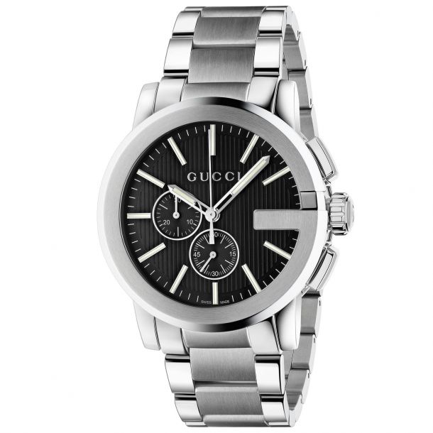 Men's Gucci G-Chrono Black Stainless Steel Watch YA101204 |