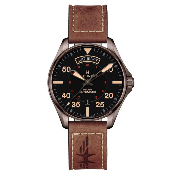 Men S Hamilton Khaki Automatic Aviation Pilot Watch H64605531 Reeds Jewelers