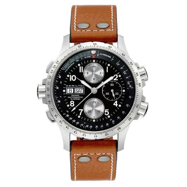 Men S Hamilton Khaki Aviation X Wind Automatic Chronograph Watch H77616533 Reeds Jewelers