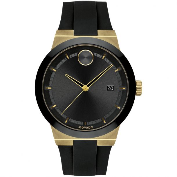 Men's Movado BOLD Fusion Pale Gold-Ion Plated Stainless Steel Silicone ...