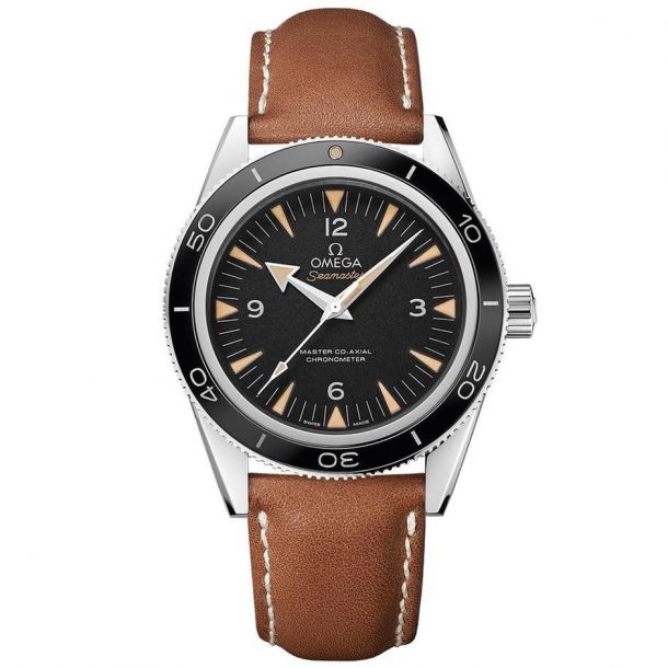omega brown leather watch
