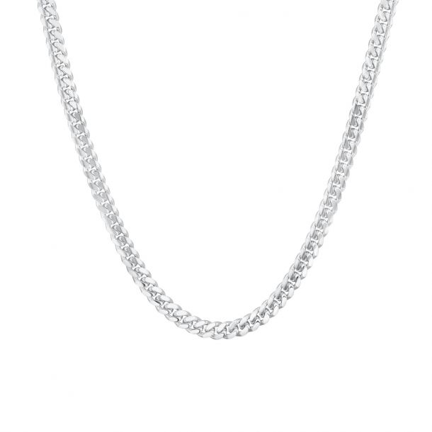 Jewelry Plus 6mm Mens Solid .925 Sterling Silver Cuban Link Curb Chain Necklace
