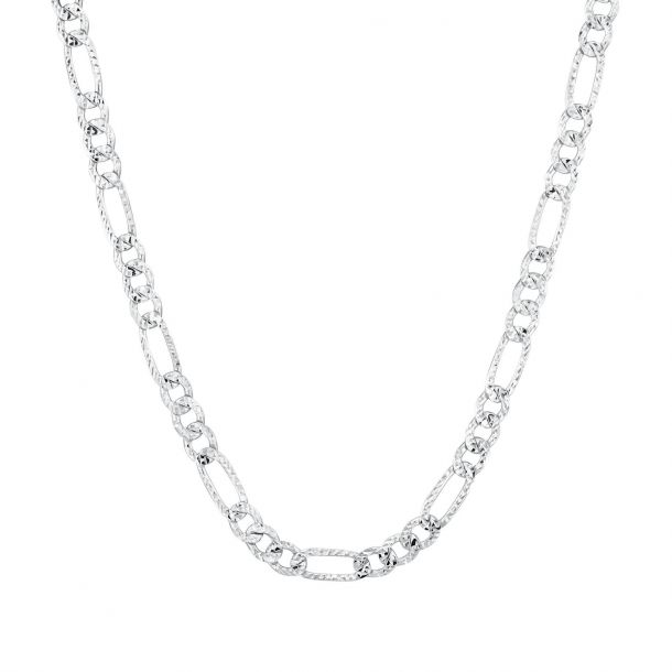 Men S Sterling Silver Figaro Chain Necklace 7mm 22 Inches Reeds Jewelers