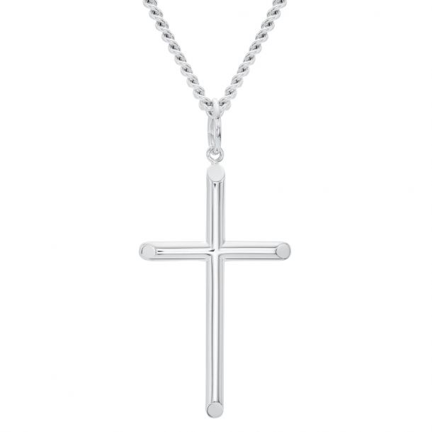 cartier silver cross necklace