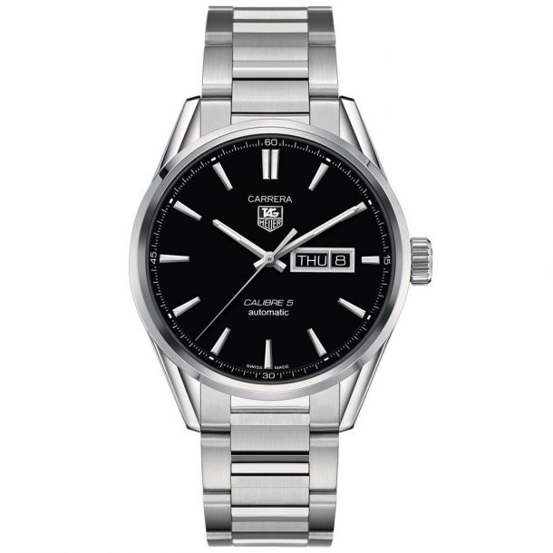 Men S Tag Heuer Carrera Calibre 5 Day Date Automatic Watch War201a Ba0723 Reeds Jewelers