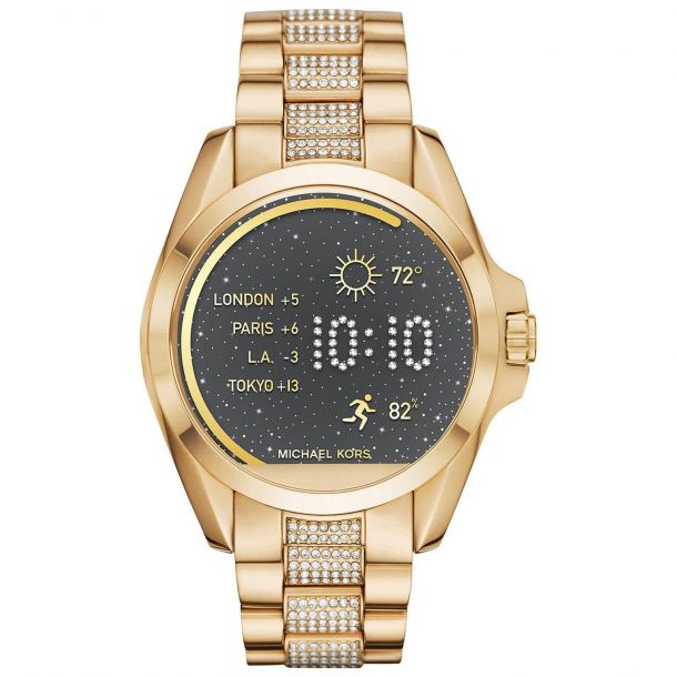 Hold sammen med Fancy Modstander Michael Kors Access Crystal Bradshaw Gold-Tone Stainless Steel Smartwatch  MKT5002 | REEDS Jewelers