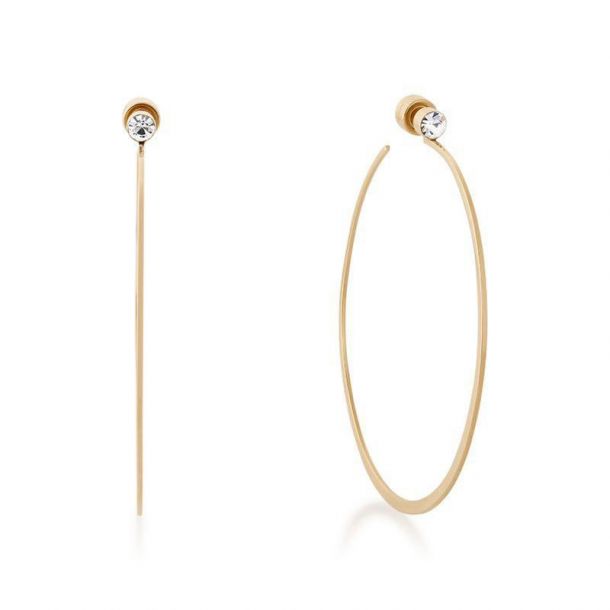 Michael Kors Crystal Large GoldTone Hoop Earrings REEDS Jewelers