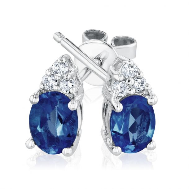 Vintage Blue Ceramic type stud Earrings