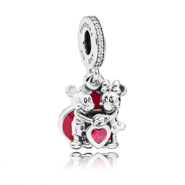 AUTHENTIC 925 Sterling Silver Charm Bead Love Heart Minnie Mickey Mouse Kiss ! 