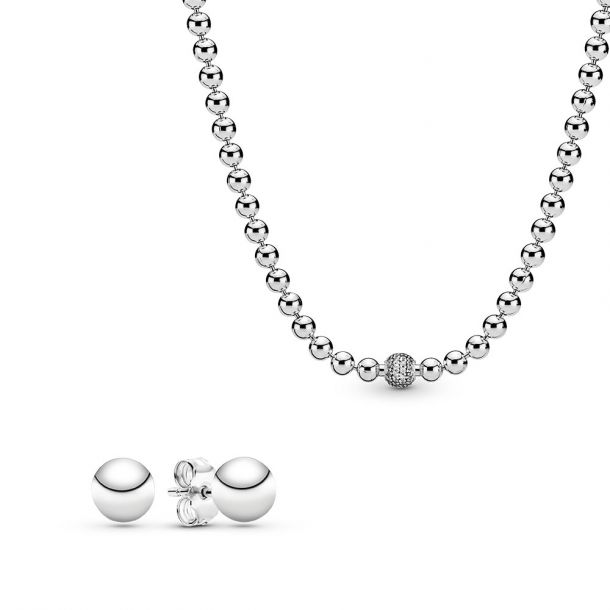 Pandora Beaded Necklace and Earring Set 
