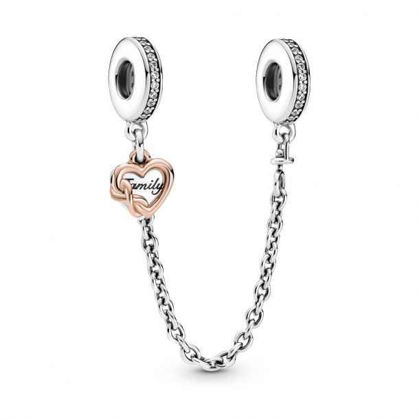 Safety Chain Charm, Rose Gold-Plated 