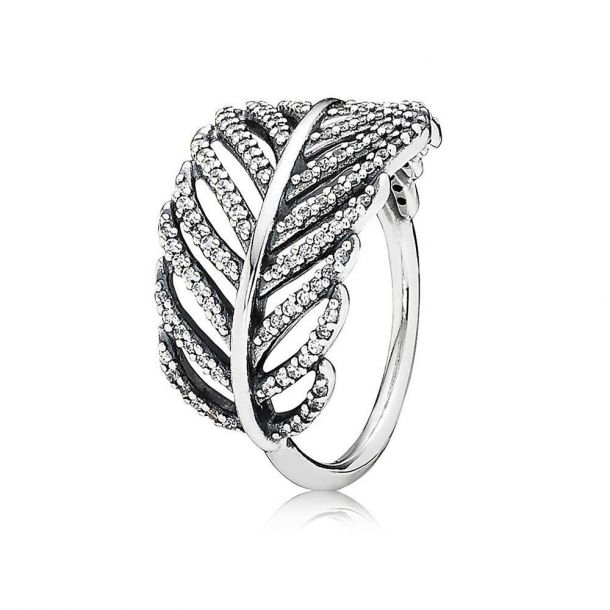 Pandora Light As A Feather Ring, Clear Cubic Zirconia | REEDS Jewelers