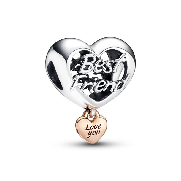 Friend Heart Charm, Rose Gold-Plated 