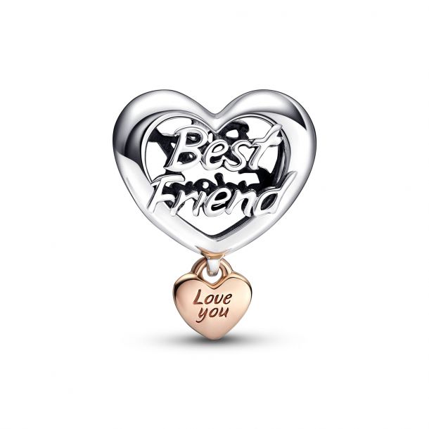 Friend Heart Charm, Rose Gold-Plated 