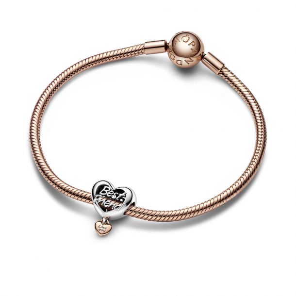 Friend Heart Charm, Rose Gold-Plated 