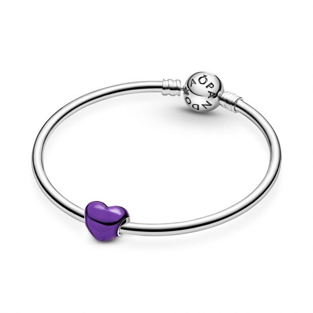 5 purple heart charms 