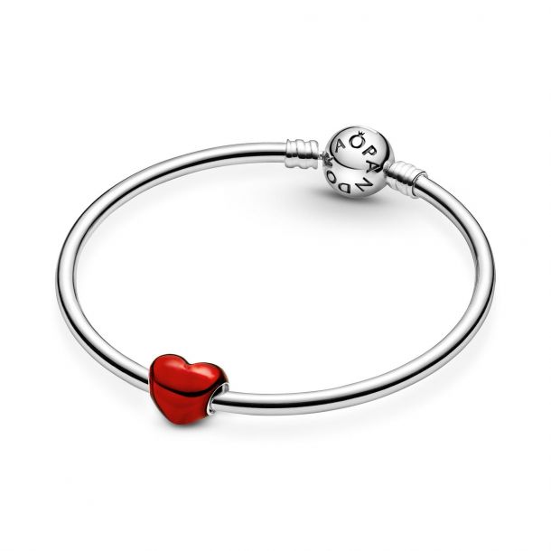Pandora Metallic Red Heart Charm Pandora Metallic Red Heart Charm