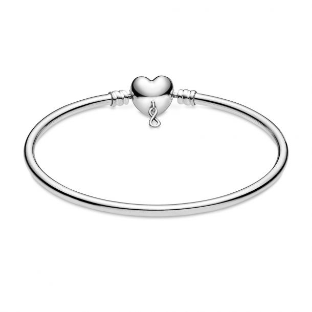 Pandora Moments Infinity Heart Clasp Bangle Bracelet - 7.5inches