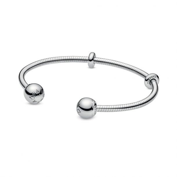 Pandora Moments Snake Chain Style Open Bangle Bracelet