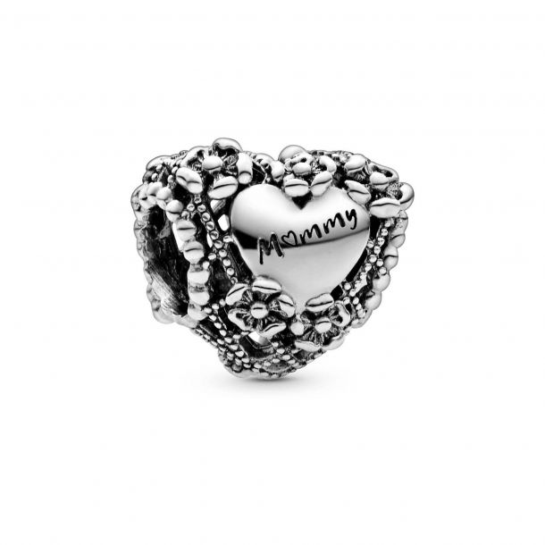 Pandora Openwork Flower Heart Mommy Charm REEDS Jewelers