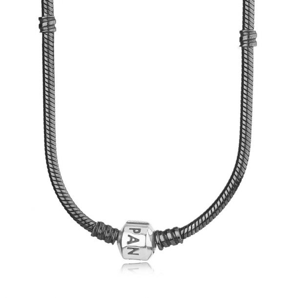 PANDORA Oxidized PANDORA Clasp Necklace 