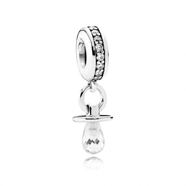 Pandora Pacifier Charm with Clear Cubic 