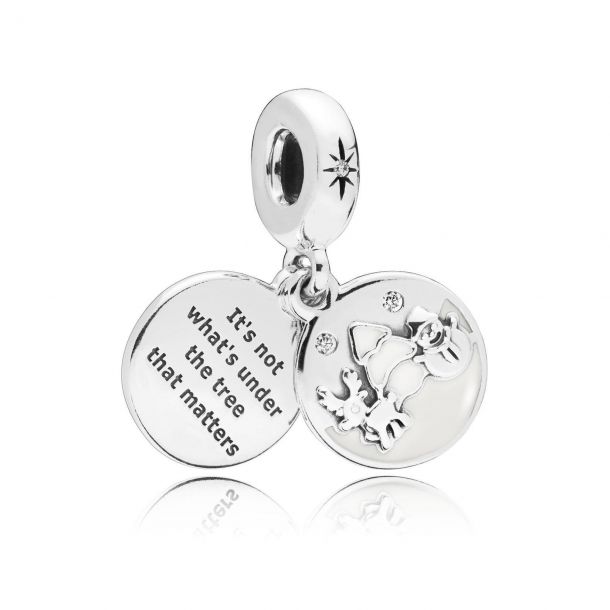 Pandora Christmas Dangle Charm, Cubic & White Enamel | REEDS Jewelers