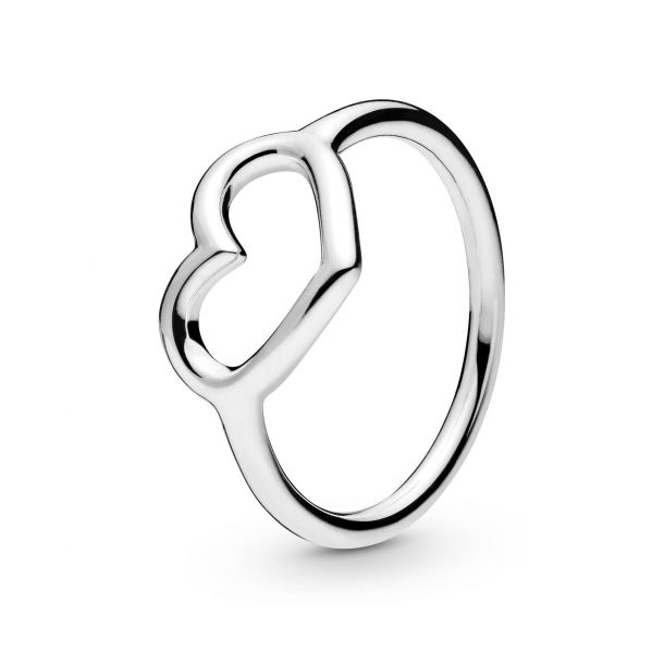 Pandora Polished Open Heart Ring 