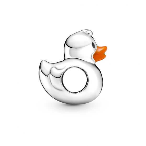 925 Sterling Silver Rubber Duckie Charm Bead 