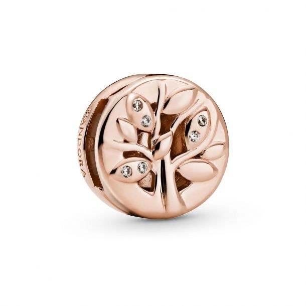 Sparkling Family Tree Clip Charm, Rose 