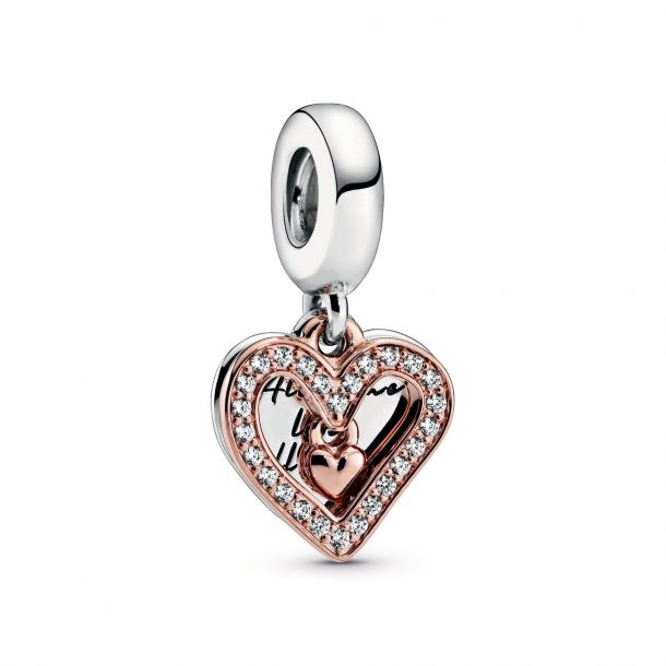Pandora Sparkling Freehand Heart Dangle 