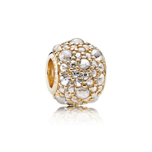 PANDORA Shimmering Droplets Charm, 14k Gold & Clear Cubic Zirconia