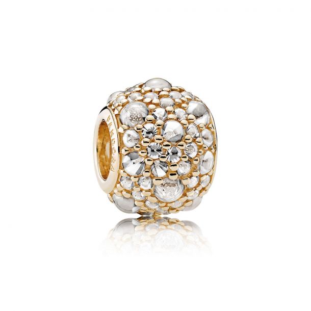 PANDORA Shimmering Droplets Charm, 14k Gold & Clear Cubic Zirconia