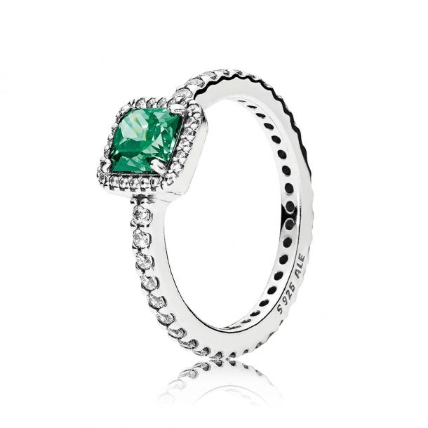 Pandora Timeless Elegance Ring, Green & Clear Cubic Zirconia REEDS