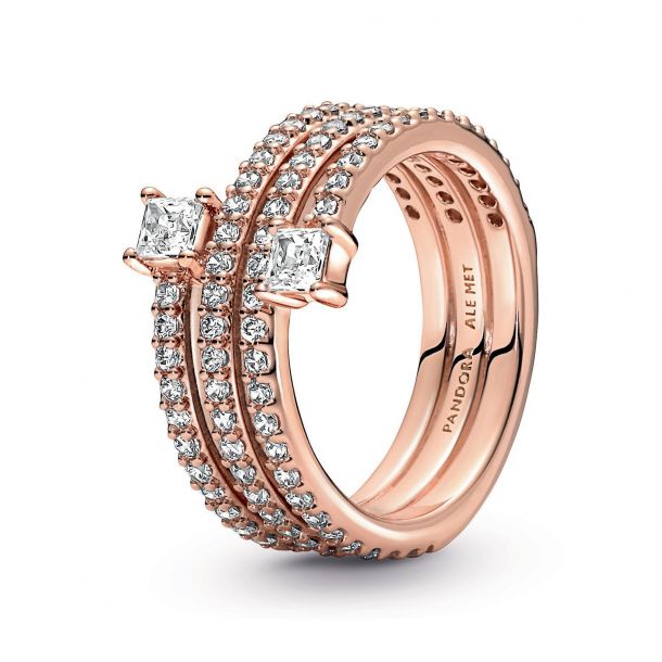 Pandora Triple Spiral Ring, Rose Gold 