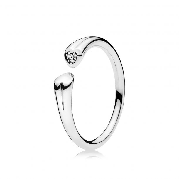 Pandora Two Hearts Ring, Clear Cubic Zirconia REEDS Jewelers