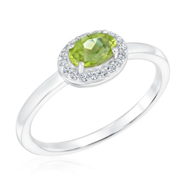Sterling Silver Rhodium 7mm Cushion Gemstone & 2mm Round Created White Sapphire Ring Sterling Silver Rhodium 7mm Cushion Gemstone & 2mm Round Created White Sapphire Ring