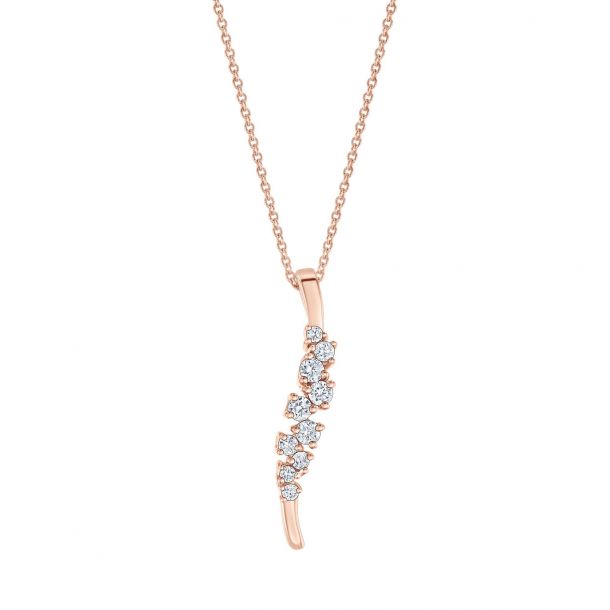 REEDS Exclusive Narrative Rose Gold Diamond Drop Necklace 1/5ctw ...